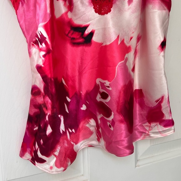 NWT Linea Donatella Watercolor Floral Lace-Trim Cami M - Picture 5 of 10
